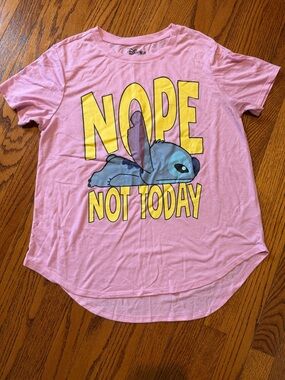 Disney Pink 'Nope Not Today' Stitch Graphic Tee - SIZE Juniors 15-17